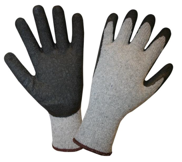 10-GAUGE, GRAY RECYCLED FIBER SHELL, BLACK LATEX PALM COATING
