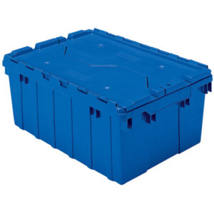 Akro-Mils Attached Lid Container, 8.5 gal, 21 1/2"L x 9"H x 15"W, Blue, 1/Each