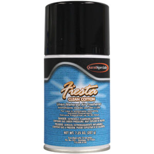 QuestSpecialty Fiesta Metered Air Freshener, Clean Cotton, 7.25 oz Aerosol, 12/Case