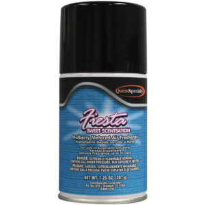 QuestSpecialty Fiesta Metered Air Freshener, Sweet Scentsation Mulberry, 7.25 oz Aerosol, 12/Case