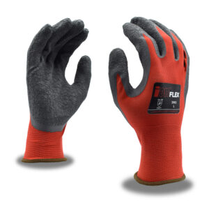ION FLEX?, 13-GAUGE, RED NYLON SHELL, DARK GRAY LATEX PALM COATING