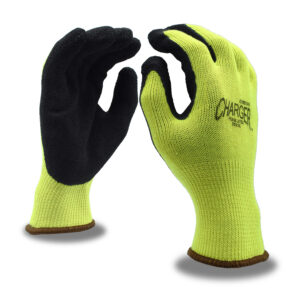 CHARGER?, 10-GAUGE, HI-VIS GREEN POLY/COTTON SHELL, BLACK FOAM LATEX PALM COATING