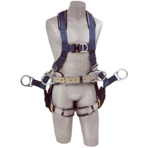 3M DBI-SALA EXOFIT FULL BODYVEST STYLE HARNESS WITH BACK, SIDE AND FRONT D-RING, BELT WITH PAD, SEAT SLING WITH SUSPENSION D-RING, QUICK CONNECT CHEST AND LEG STRAP BUCKLE AND BUILT-IN COMFORT PADDING