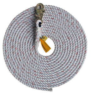 3M DBI-SALA 50' Vertical 58" Polyester And Poypropylene Blend Rope Lifeline Assembly With Self-Locking Snap Hook At One End And Taped At Other End