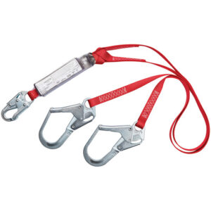 3M DBI-SALA 6' PROTECTA PRO Pack 1" Polyester Web Twin-Leg 100% Tie-Off Shock-Absorbing Fixed Lanyard With Self-Locking Snap Hook At Center And Self-Locking Steel Rebar Hook At Leg Ends