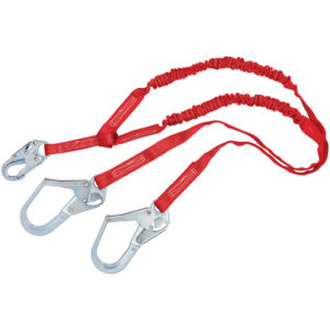 3M DBI-SALA 6' PROTECTA PRO-Stop 1 38" Polyester Tubular Web Twin-Leg 100% Tie-Off Shock-Absorbing Lanyard With Self-Locking Snap Hook At Center And Self-Locking Steel Rebar Hook At Leg Ends