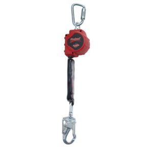 DBISALA 11' PROTECTA Rebel Single Leg Self Retracting Polyester Web Lifeline With Swiveling Steel Snap Hook, Swiveling Anchorage And Anchorage Carabiner