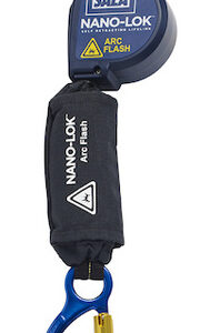 3M DBI-SALA 8' Nano-Lok Arc Flash Quick Connect Single-Leg Self Retracting Lanyard With Kevlar Fiber Webbing, Aluminum Captive Eye Carabiner And Quick Connector For Harness Mounting