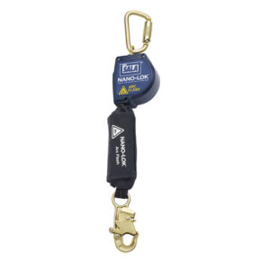 3M DBI-SALA 8' Nano-Lok Arc Flash Quick Connect Single-Leg Self Retracting Lanyard With Kevlar Fiber Webbing, Steel Snap Hook And Swiveling Anchor Loop With Steel Carabiner
