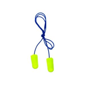 3M E-A-Rsoft Yellow Neons Tapered Polyurethane Foam Corded Earplugs