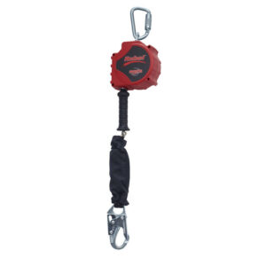 DBISALA 15' Protecta Rebel Single Leg Self Retracting Polyester Web Lifeline With Steel Snap Hook, Swiveling Anchorage And Anchorage Carabiner