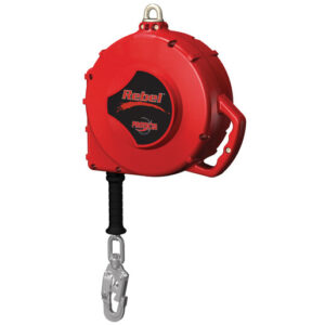 3M DBI-SALA 100' PROTECTA Rebel Self-Retracting 316" Galvanized Steel Wire Rope Lifeline With Thermoplastic Housing, Swiveling Snap Hook And Anchorage Carabiner