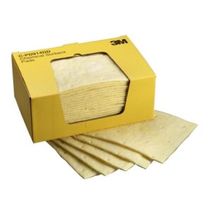 3M 9 14" X 14 12" Yellow Polypropylene Sorbent Pad