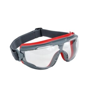 3M GoggleGear Indirect Vent Splash Goggles With Gray And Red Frame And Clear Scotchgard Anti-Fog Lens