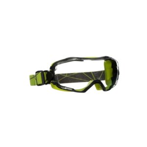 3M GoggleGear Indirect Vent DropletSplashDust Goggles With Green Frame And Clear Scotchgard Anti-Fog Lens