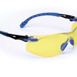 3M Solus 1000 Series Safety Glasses With Blue And Black Polycarbonate Frame And Amber Polycarbonate Scotchgard Anti-Fog Lens