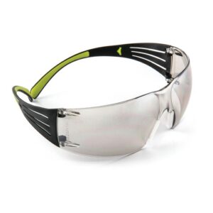 3M SecureFit BlackGreen Safety Glasses With Gray MirrorIndoorOutdoor Lens