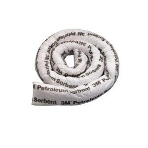 3M 3" X 8' White PolyesterPolypropylene Mini Sorbent Boom