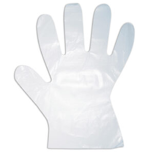 HDPE (HIGH DENSITY), POLYETHYLENE GLOVES, EMBOSSED, 1-MIL, 100 BAGS OF 100
