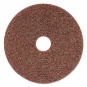 Finishing Disc, Hook-and-Loop with Arbor Hole, 4-1/2 in dia, 12,000 RPM, Tan