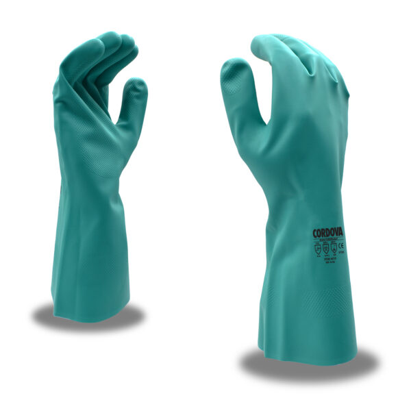 STANDARD GREEN NITRILE, UNLINED, 15-MIL, DIAMOND EMBOSSED GRIP