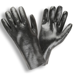 BLACK PVC, ROUGH FINISH, INTERLOCK LINED, 12-INCH