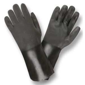 BLACK DOUBLE DIPPED, SANDPAPER GRIP, INTERLOCK LINED, 14" LENGTH