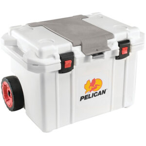 Pelican Elite Cooler (Wheeled) w/ Trolley Handle, 55 qt, White, 1/Each