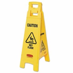 Rubbermaid Floor Safety Sign, Caution Wet Floor, Yellow, 26 in L x 11 in W