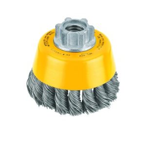Cup Brush, Carbon Crimped, 3 in dia, 5/8 in-11 TPI, 14000 RPM