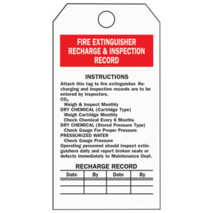 Brady Fire Extinguisher Inspection Tags
