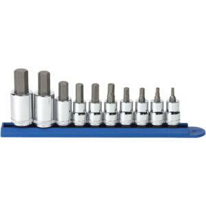 GearWrench 10-Piece Hex Bit Metric Socket Set, 3/8" & 1/2" Drives, 1/Each