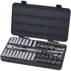GearWrench 49-Piece, 6-Point Standard & Deep Mechanics Tool Set, SAE/Metric, 1/2" Drive, 1/Each