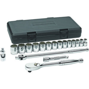 GearWrench 18-Piece, 12-Point Standard Mechanics Tool Set, 1/2" Drive, SAE, 1/Each