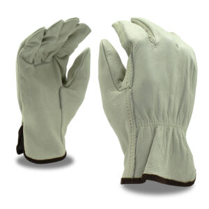 BEIGE GRAIN COWHIDE DRIVER, UNLINED, SHIRRED ELASTIC BACK, STRAIGHT THUMB