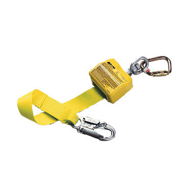 Honeywell Miller Retractable Web Lanyard w/ Swivel Shackle, Steel Twist-Lock Carabiner, & Aluminum Snap Hook, Yellow, 1/Each