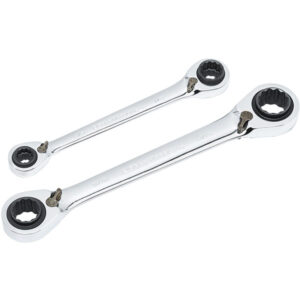 GearWrench 2-Piece, 12-Point QuadBox Reversible Ratcheting Wrench Set, SAE