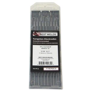 2% Ceriated Ground Tungsten Electrode, 7 in, Size 1/16