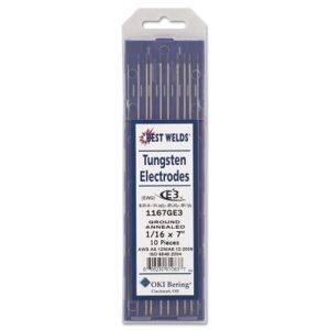 Tungsten Electrode, E3, 7 in, Size 1/16