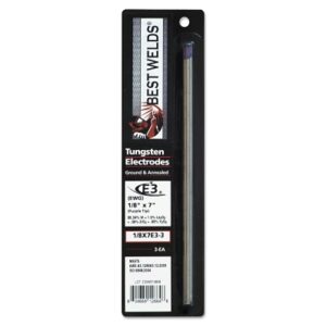 Tungsten Electrode, E3, 7 in, Size 1/8, 3/PK