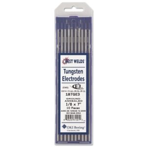 Tungsten Electrode, E3, 7 in, Size 1/8