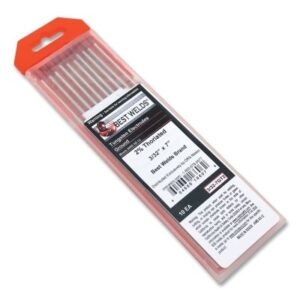 2% Thoriated Tungsten Electrode, 3/32 in x 7 in, Red