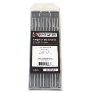 Tungsten Electrode, 2% Ceria Ground, 7 in, Size 3/32