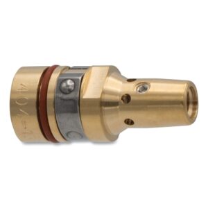 Nozzle Retainer/Diffuser with Set Screw, Brass, Heavy Duty Tip, Tregaskiss Style MIG Guns