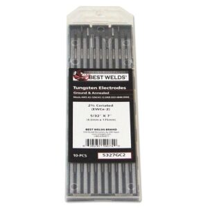 Tungsten Electrode, 2% Ceria Ground, 7 in, Size 5/32
