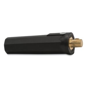 Dinse Connector, 0.355 in Gas Hole, Set Screw Fitting, Black