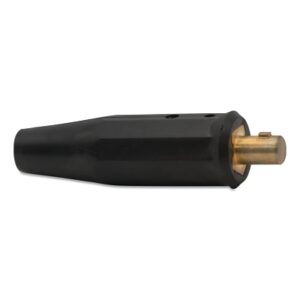 Dinse Connector, 0.508 in Gas Hole, Set Screw Fitting, Black