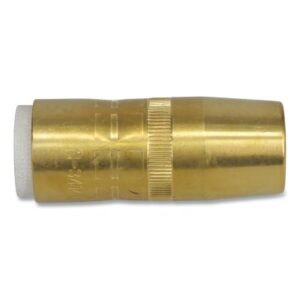 Centerfire Style MIG Gun Nozzle, 3/4 in Bore, 1/4 in Recess, Brass