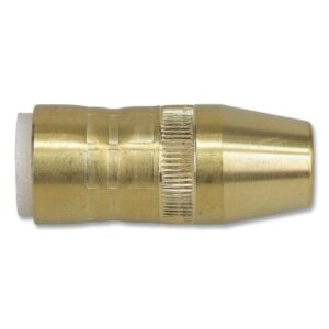 Centerfire Style MIG Gun Nozzle, 1/2 in Bore, Flush, Slim, Brass