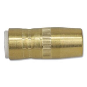 Centerfire Stlye MIG Gun Nozzle, 5/8 in Bore, Flush, Brass